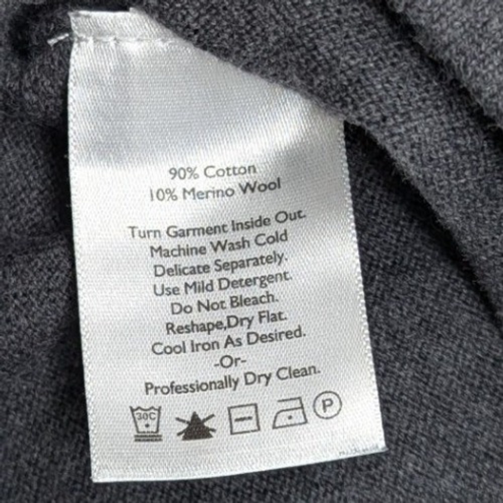 Eddie Bauer Mens TXL Charcoal Gray Cotton Merino Wool V-Neck Sweater Tall XL - Picture 5 of 11